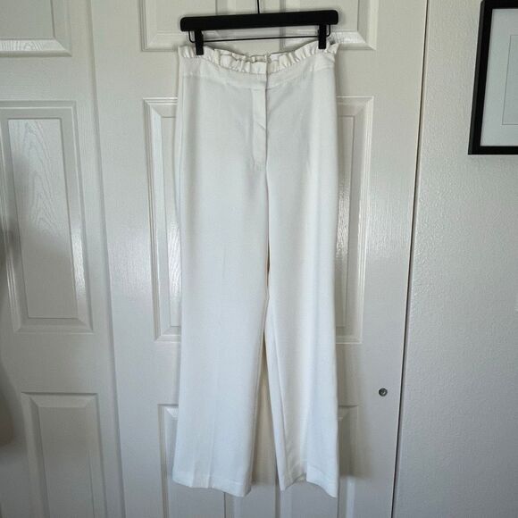 Express Wide Leg Super High Rise Ruffle Trim Waist Dress Pants Size 6S - Picture 12 of 12